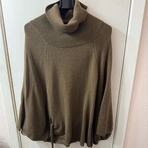 Brown Turtleneck Poncho by Kate Landry // One Size Fits All